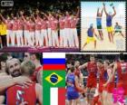 Мужской волейбол подиум, Россия, Бразилия и Италия, Лондон 2012